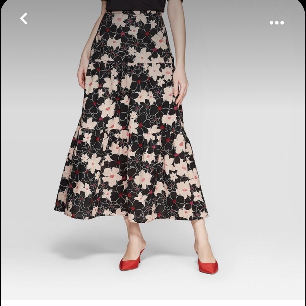 Who What Wear Tiered Floral Maxi Skirt